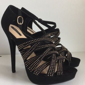 Forever 21 Black Studded Heels 9